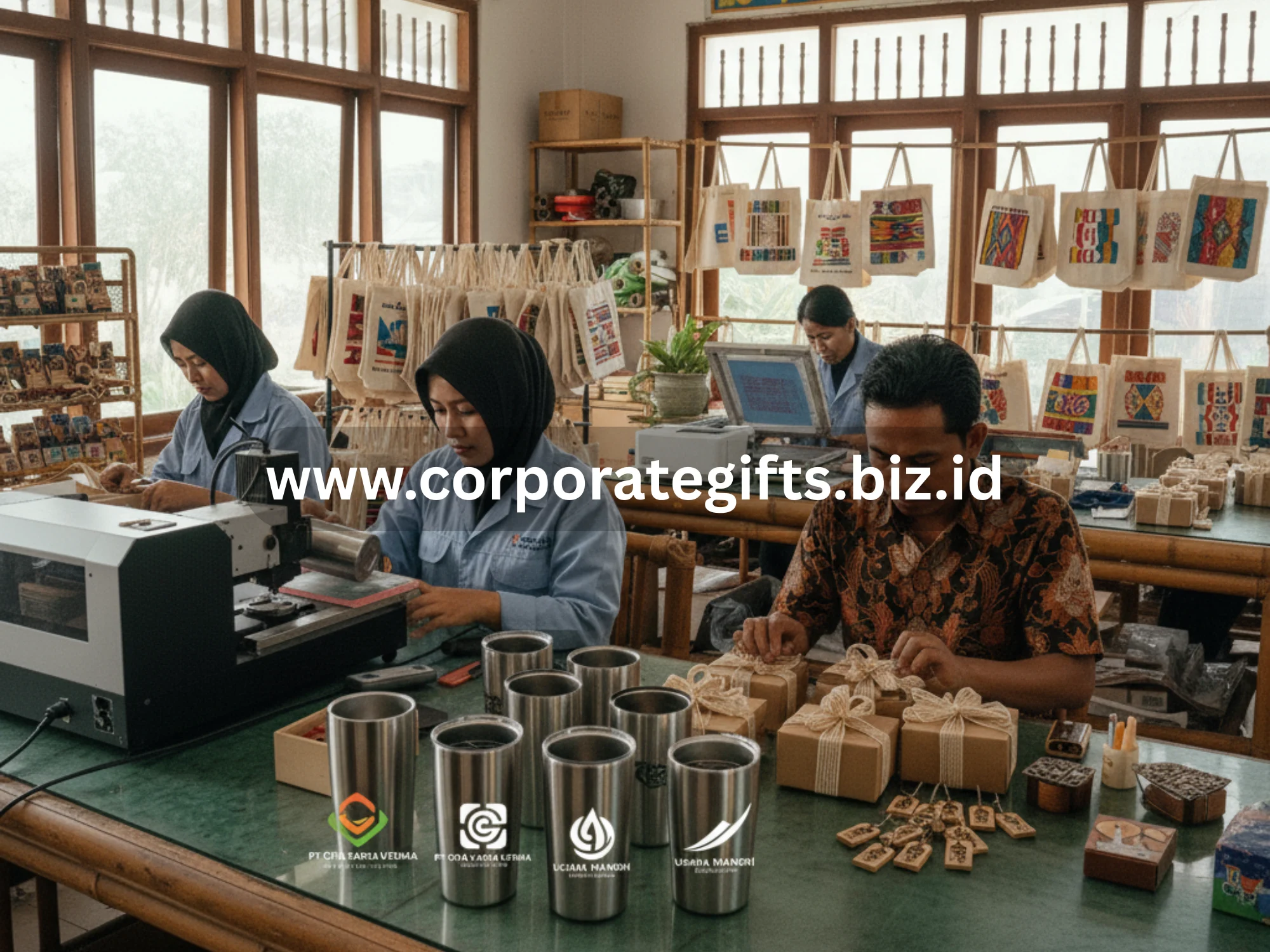 Proses produksi souvenir seminar oleh vendor profesional